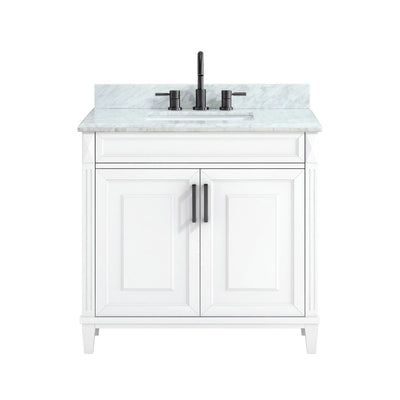 Sterling White 37 in. Vanity with Marble Top