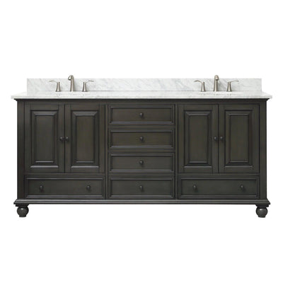 Tompkins Gray 72 in. Vanity with Cararra Top