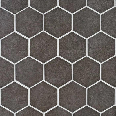 Uptown Antracite Hexagon Porcelain Mosaic