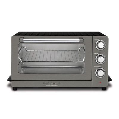 1500 W 6-Slice Black Stainless Steel Convection Toaster Oven with Broiler - Super Arbor