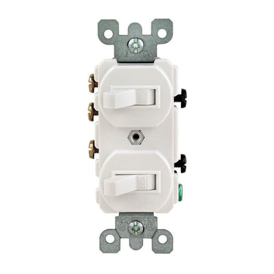 15 Amp Duplex Style Single-Pole / 3-Way AC Combination Toggle Light Switch, White - Super Arbor