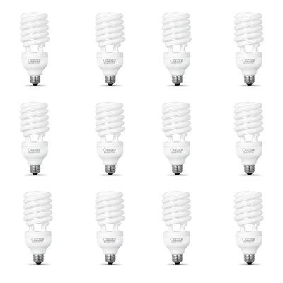 150-Watt Equivalent Soft White Spiral CFL Light Bulb (12-Pack) - Super Arbor