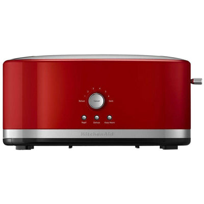 Empire 4-Slice Red Long Slot Toaster with Crumb Tray - Super Arbor