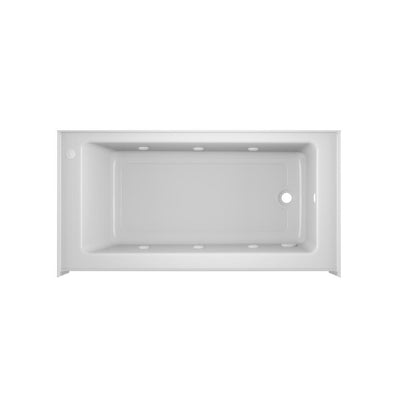 PROJECTA 60 in. x 30 in. Acrylic Right-Hand Drain Low-Profile Rectangular Alcove Whirlpool Bathtub in White - Super Arbor