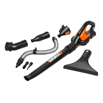 Worx POWER SHARE 20-Volt Lithium-ion 120 MPH 80 CFM Cordless Sweeper/Leaf Blower with Air Accessories - Super Arbor