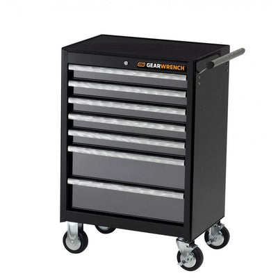 XL Series 26 in. 7-Drawer Roller Cabinet Tool Box in Black and Silver - Super Arbor