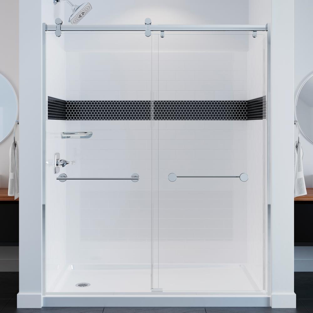 UPstile 34 In. X 48 In. X 74 In. 3-Piece Direct-To-Stud Alcove Shower ...