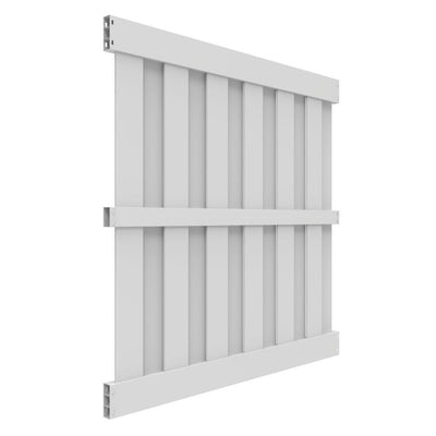 Whitney 6 ft. x 6 ft. White Vinyl Shadowbox Fence Panel - Super Arbor