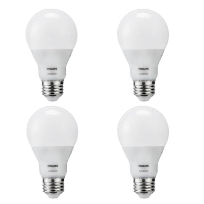 Philips 60-Watt Equivalent A19 SceneSwitch LED Light Bulb Soft White (2700K)/Amber (2500K)/ Warm Glow (2200K) (4-Pack) - Super Arbor