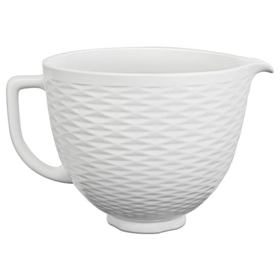 5 Qt. White Chocolate Textured Ceramic Bowl - Super Arbor