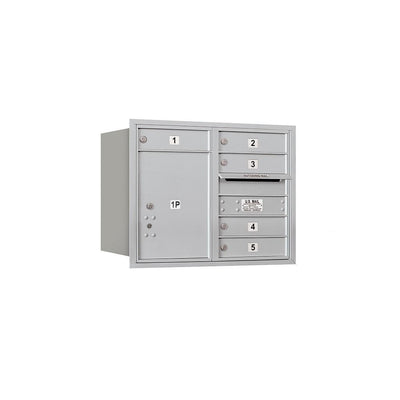 3700 Horizontal Series 5-Compartment with 1-Parcel Locker Recessed Mount Mailbox - Super Arbor