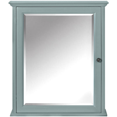 Hamilton 23-3/4 in. W x 27 in. H x 8 in. D Framed Surface-Mount Bathroom Medicine Cabinet in Sea Glass - Super Arbor