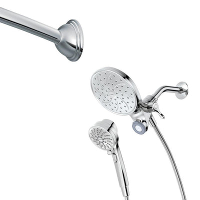 Attract 6-spray 6.75 in. Dual Shower Head and Handheld Shower Head in Chrome - Super Arbor