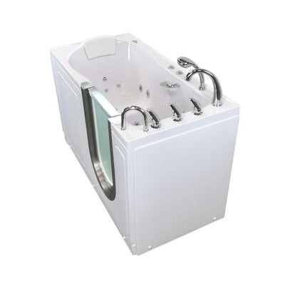 Deluxe 55 in. Acrylic Walk-In Whirlpool and Air Bath Bathtub in White, Fast Fill Faucet, Heated Seat, RHS Dual Drain - Super Arbor