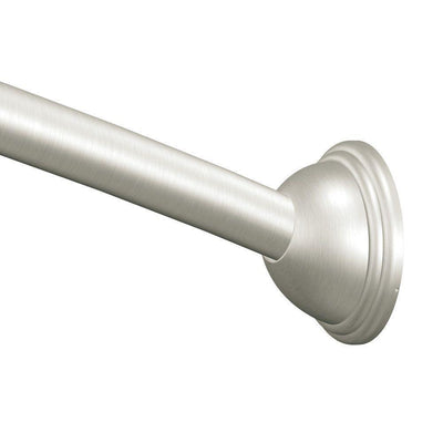 60 in. Curved Shower Rod with Pivoting Flanges in Brushed Nickel - Super Arbor