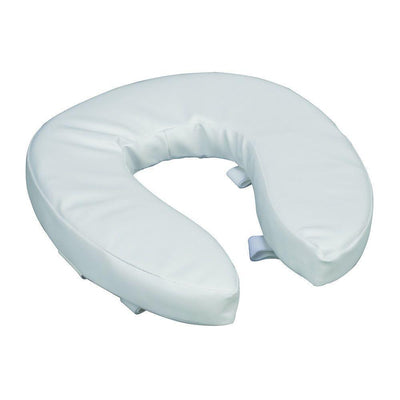 Vinyl Cushion 2 in. Round open Front Toilet Seat in White - Super Arbor