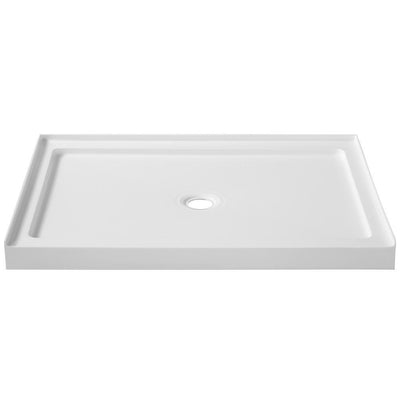 Fissure Series 36 in. x 48 in. Single Threshold Shower Base in White - Super Arbor