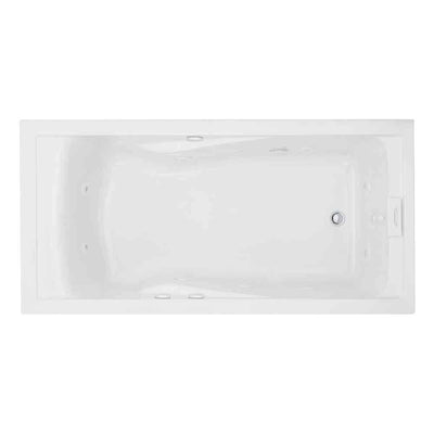 EverClean 72 in. Acrylic Rectangular Drop-in Whirlpool Bathtub in White - Super Arbor