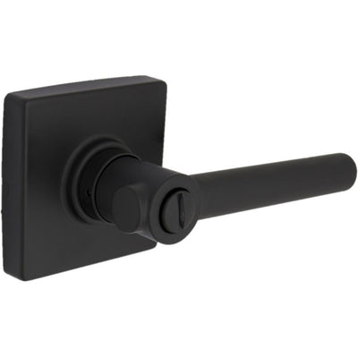 Highland Matte Black Bed and Bath Door Lever with Square Rose - Super Arbor