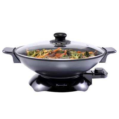 Electric Wok 14 in. D Skillet Steel Black - Super Arbor