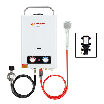 6L 1.58 GPM Outdoor Portable Propane Gas Tankless Water Heater with 1.2 GPM Water Pump - Super Arbor