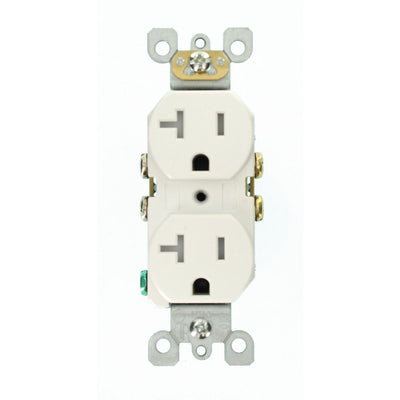 20 Amp Residential Grade Self Grounding Tamper Resistant Duplex Outlet, White - Super Arbor