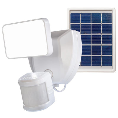 SECUR360 Voice Activated Wi-Fi Connected White Motion Activated Solar Operated Integrated LED Outdoor Security Flood Light - Super Arbor