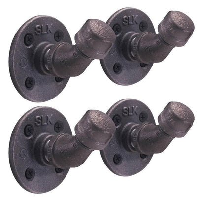 1/2 in. Black Steel Pipe Wall Hook Kit (4-Pack) - Super Arbor