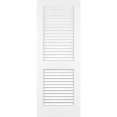 28 in. x 80 in. White Plantation Louver Panel Solid Core Wood Interior Door Slab - Super Arbor