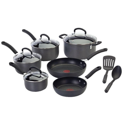 Ultimate 12-Piece Hard-Anodized Aluminum Nonstick Cookware Set in Black - Super Arbor