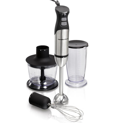 2-Speed Stainless Steel Immersion Blender with Whisk Attachment and Turbo Boost Power - Super Arbor