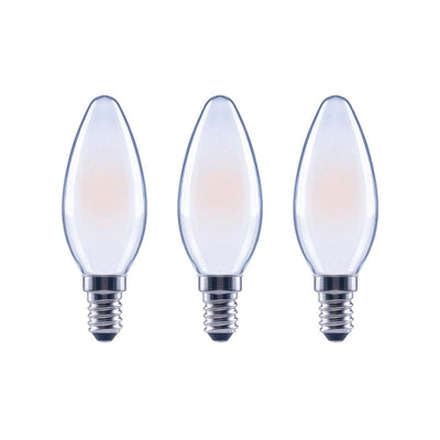 EcoSmart 60-Watt Equivalent B11 Dimmable ENERGY STAR Frosted Glass Filament Vintage Edison LED Light Bulb Soft White (3-Pack) - Super Arbor