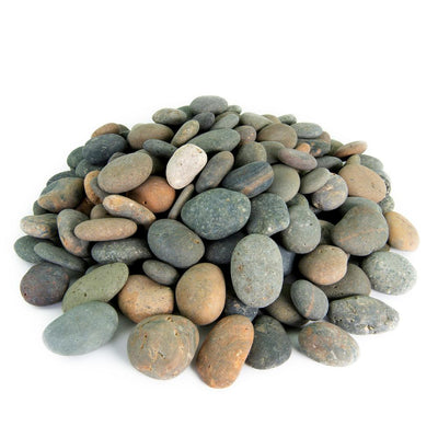 Southwest Boulder & Stone 21.6 cu. ft., 3 in. to 5 in. 2000 lbs. Mixed Mexican Beach Pebble Smooth Round Rock for Garden and Landscape Design - Super Arbor