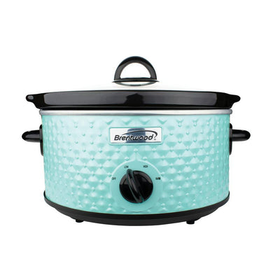 Diamond 3.5 Qt. Blue Slow Cooker with Tempered Glass Lid - Super Arbor