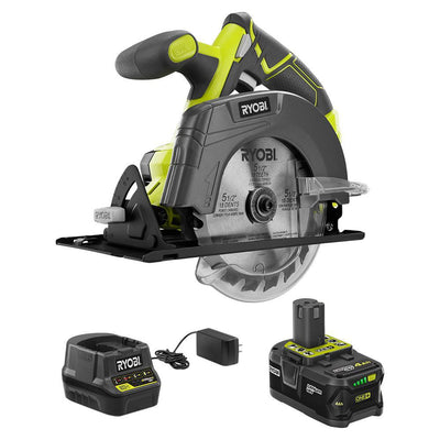 18-Volt ONE+ Cordless 5-1/2 in. Circular Saw with (1) 4.0 Ah Lithium-Ion Battery and 18-Volt Charger - Super Arbor