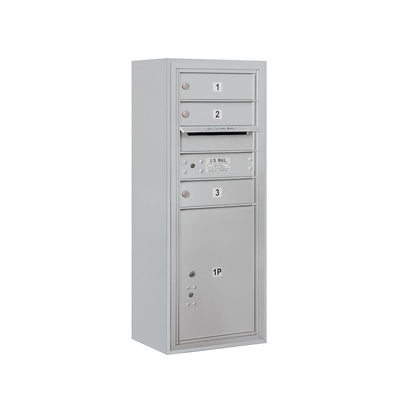3800 Horizontal Series 3-Compartment with 1-Parcel Locker Surface Mount Mailbox - Super Arbor