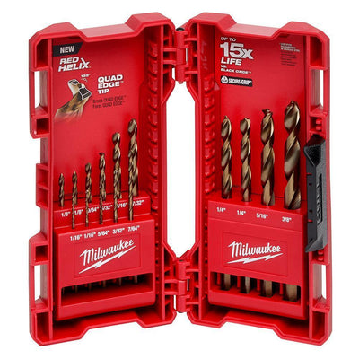 Cobalt Red Helix Drill Bit Set for Drill Drivers (15-Piece) - Super Arbor