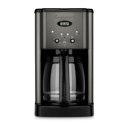 Brew Central 12-Cup Black Stainless Steel Drip Coffee Maker with Glass Carafe - Super Arbor