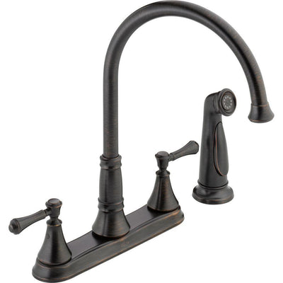 Cassidy 2-Handle Standard Kitchen Faucet with Side Sprayer in Venetian Bronze - Super Arbor