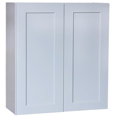 Ready to Assemble 30x30x12 in. Shaker Double Door Wall Cabinet with 2 Shelves in Gray - Super Arbor