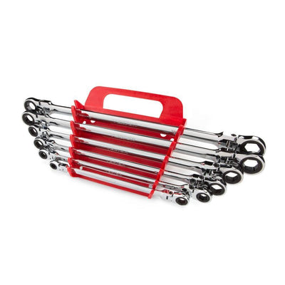 6-Piece Extra Long Flex-Head Ratchet Box End Wrench Set (8-19 mm) - Super Arbor