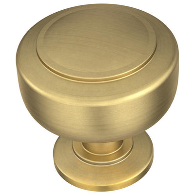 Floating 1-3/16 in. (30 mm) Brushed Brass Cabinet Knob - Super Arbor