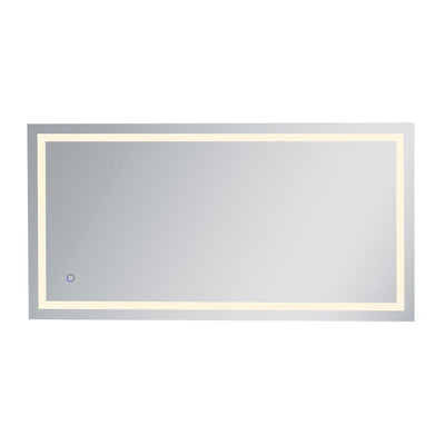 Timeless Home 36 in. H x 72 in. W Single Contemporary Rectangular Aluminum Lighted LED Mirror in Silver(Color Changing) - Super Arbor