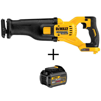 FLEXVOLT 60-Volt MAX Li-Ion Cordless Brushless Reciprocating Saw (Tool-Only) with 20-Volt/60-Volt Li-Ion Battery - Super Arbor