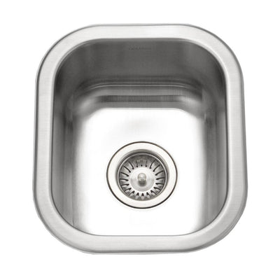 Club Series Undermount Stainless Steel 13 in. Single Bowl Kitchen Sink in Lustrous Satin - Super Arbor