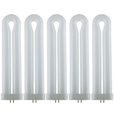 9 in. 25-Watt U-Bent T8 FUL 4-Pin GX10Q Base CFL Fluorescent Tube Light Bulb, Black Light (5-Pack) - Super Arbor