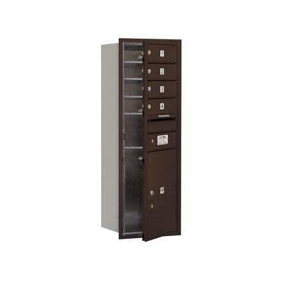 3700 Series 41 in. 11 Door High Unit Bronze Private Front Loading 4C Horizontal Mailbox with 4 MB1 Doors/1 PL5 - Super Arbor