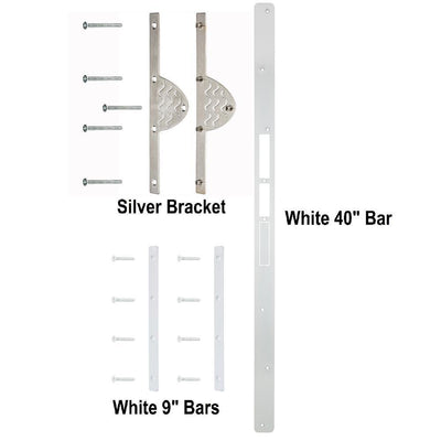 Home Protection Door Kit with Silver Decor Bracket and White Bars - Super Arbor