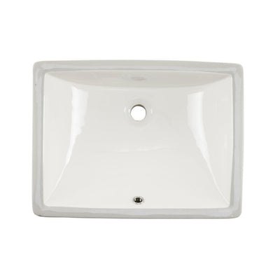 Wells 20 in. x 15 in. x 6 in. Rectangular Vitreous Ceramic Lavatory Single Bowl Undermount Bath Sink in White - Super Arbor