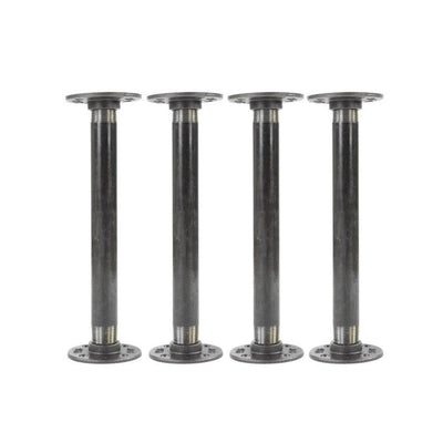 1 in. x 1 ft. L Black Steel Pipe Flange Table Leg Kit (Set of 4)